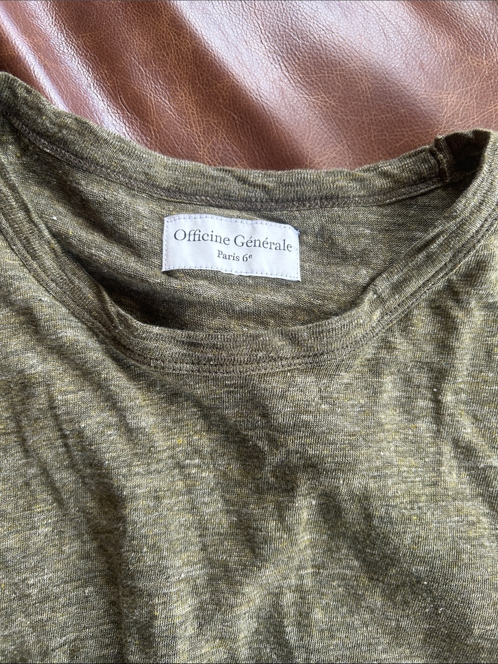 Officine Generale Olive Green Short Sleeve Tee